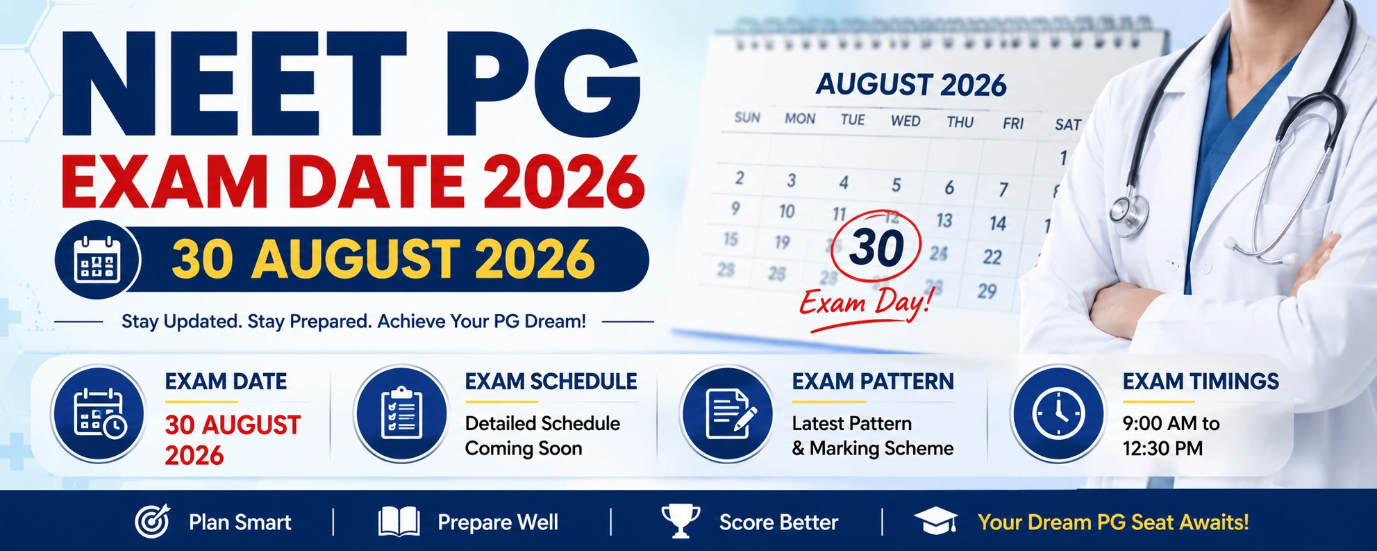 NEET PG exam date 2026 announced