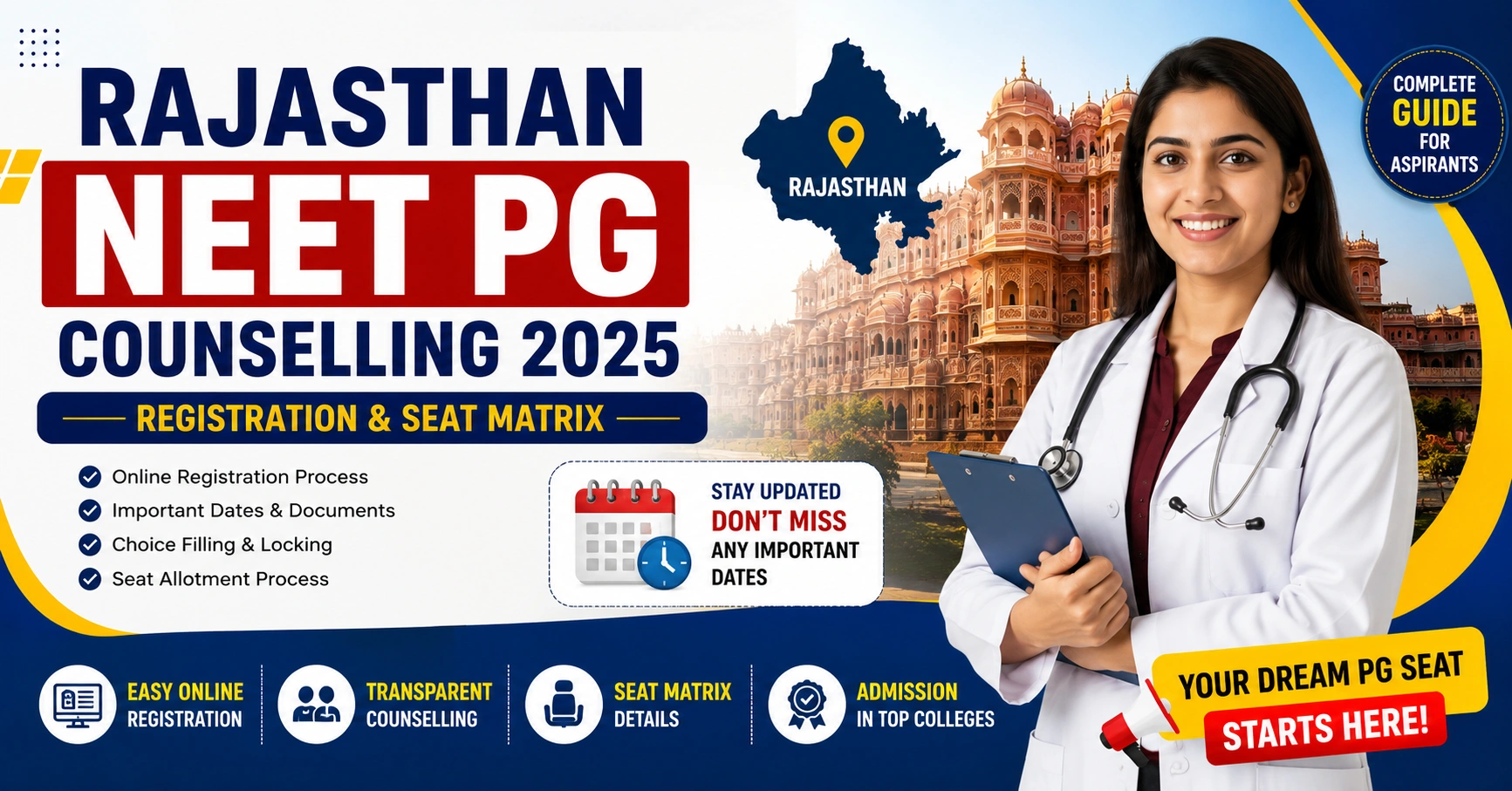Rajasthan NEET PG counselling 2025 banner