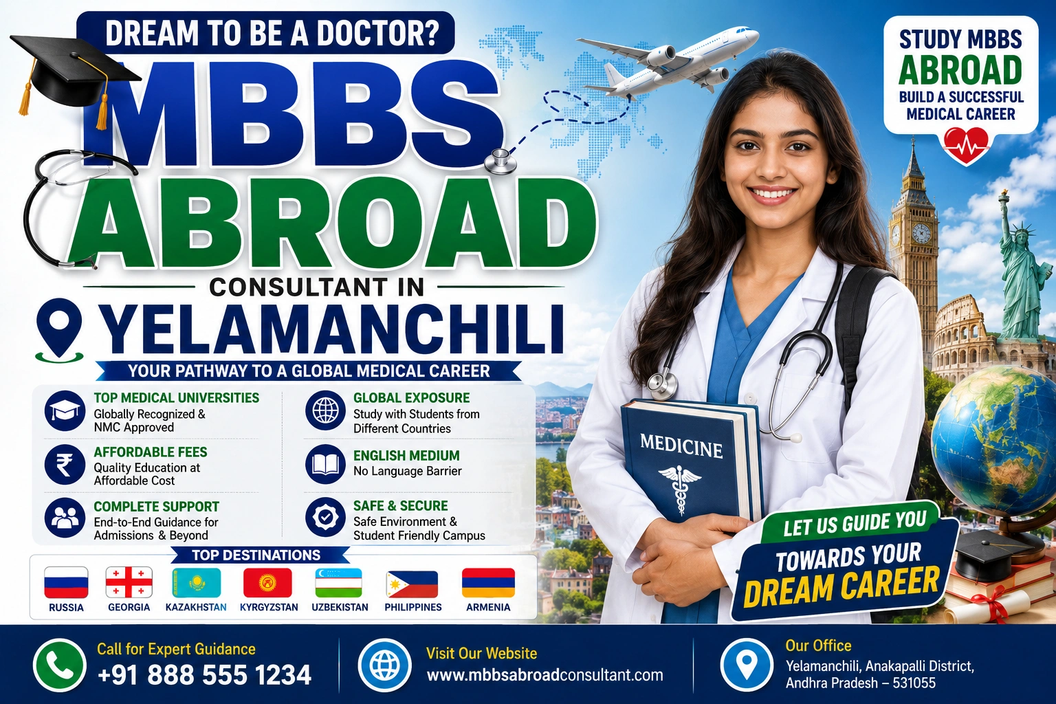 Best MBBS Abroad Consultant in Yelamanchili