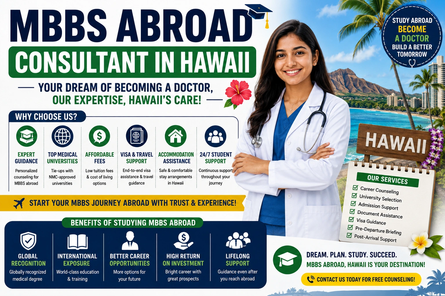 MBBS Abroad Consultant in Hawaii 