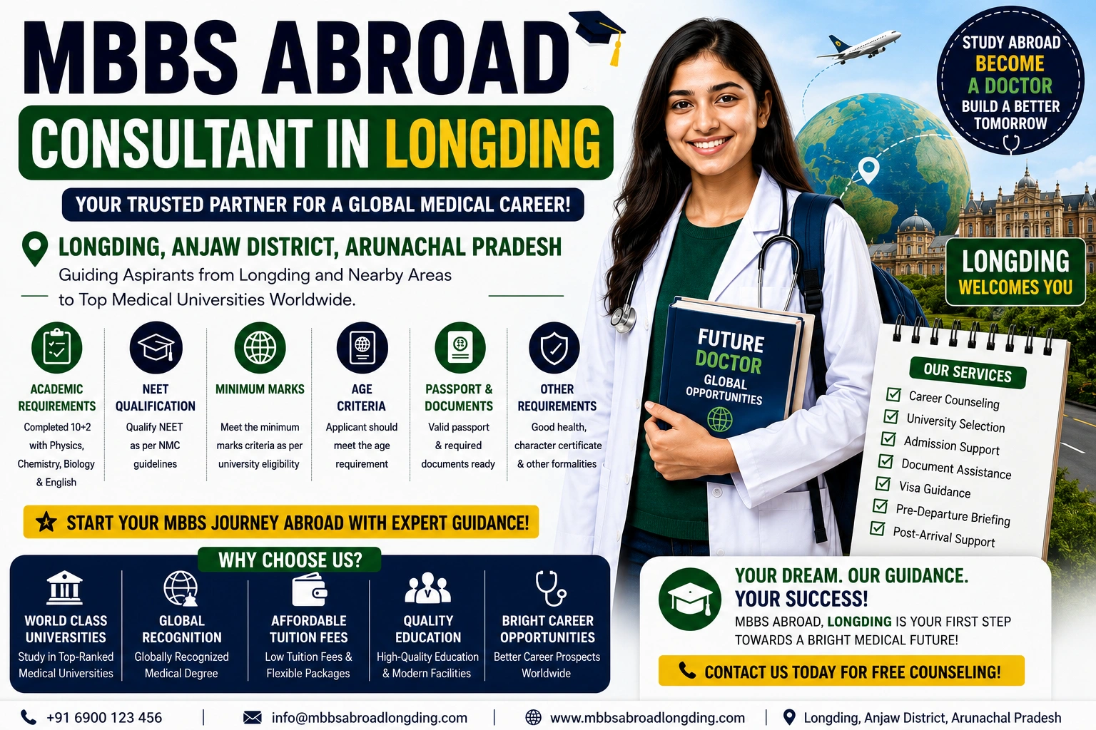 MBBS Abroad Consultant in Longding