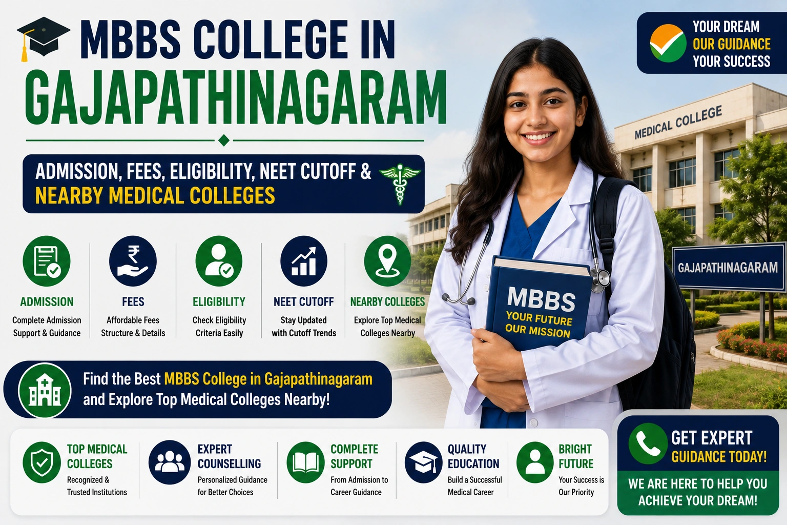 MBBS College in Gajapathinagaram: Admission, Fees, Eligibility, NEET Cutoff & Nearby Medical Colleges