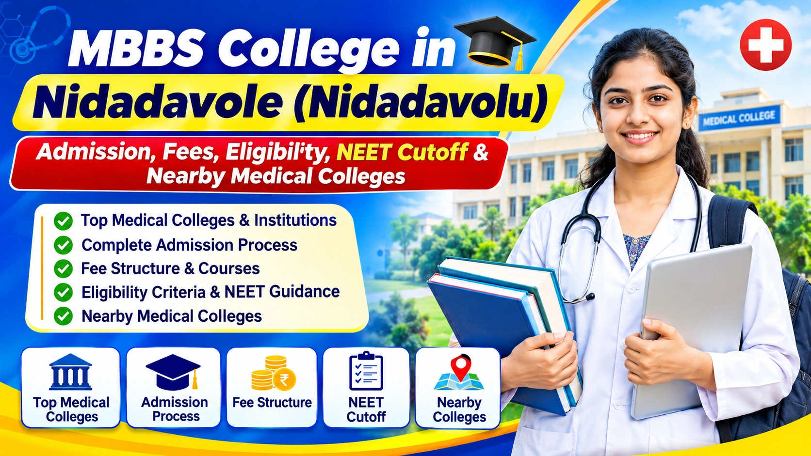 MBBS College in Nidadavole (Nidadavolu): Admission, Fees, Eligibility, NEET Cutoff & Nearby Medical Colleges