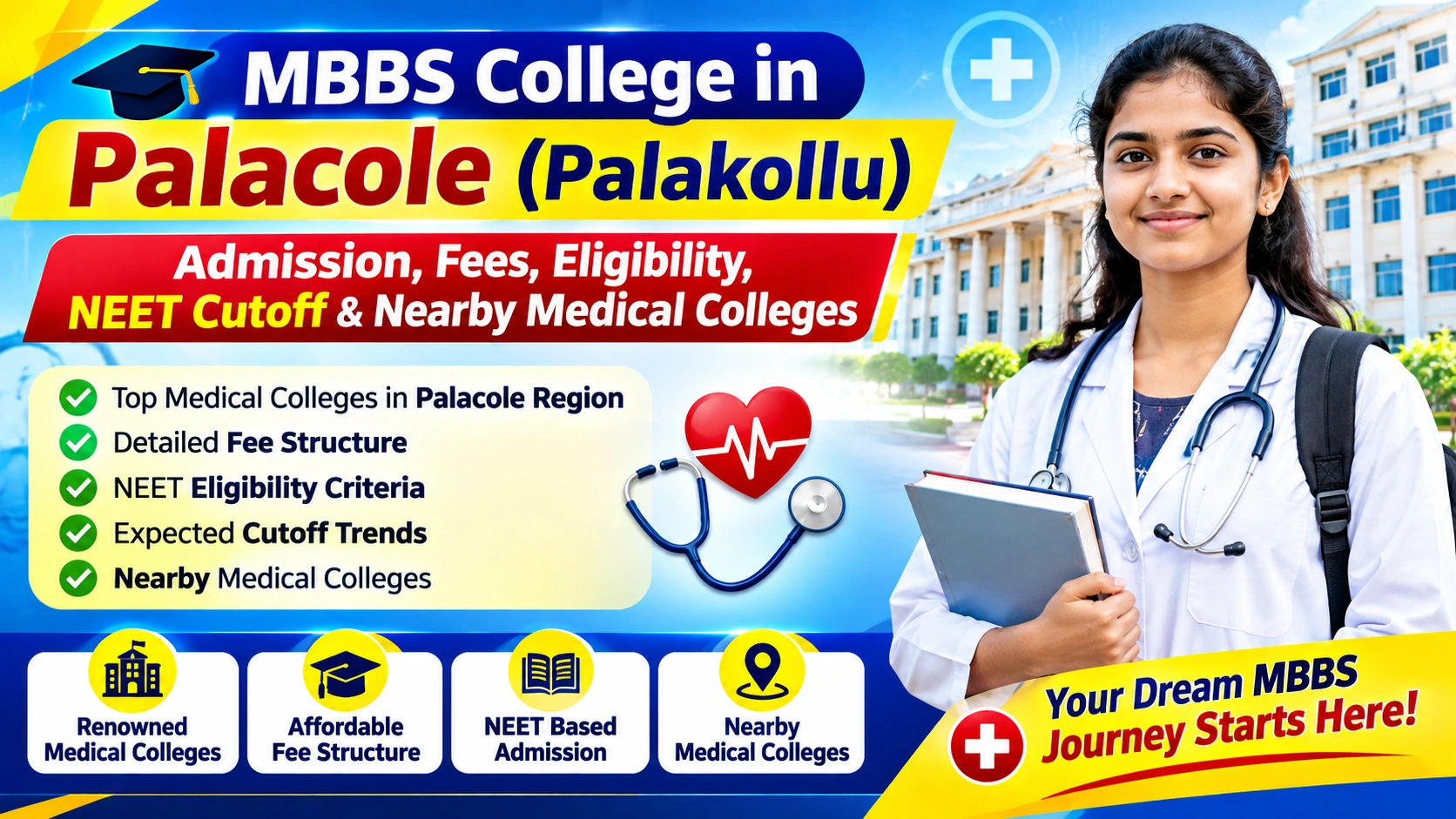 MBBS College in Palacole (Palakollu): Admission, Fees, Eligibility, NEET Cutoff & Nearby Medical Colleges