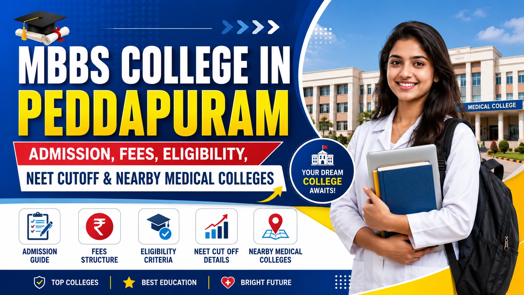 MBBS College in Peddapuram: Admission, Fees, Eligibility, NEET Cutoff & Nearby Medical Colleges
