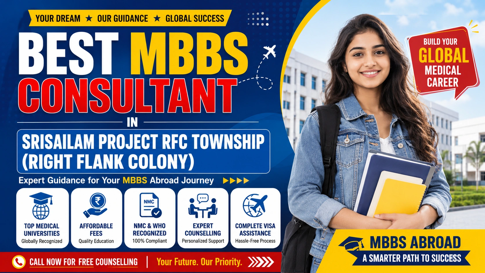 Best MBBS Abroad Consultant - Srisailam Project RFC Township (Right Flank Colony)