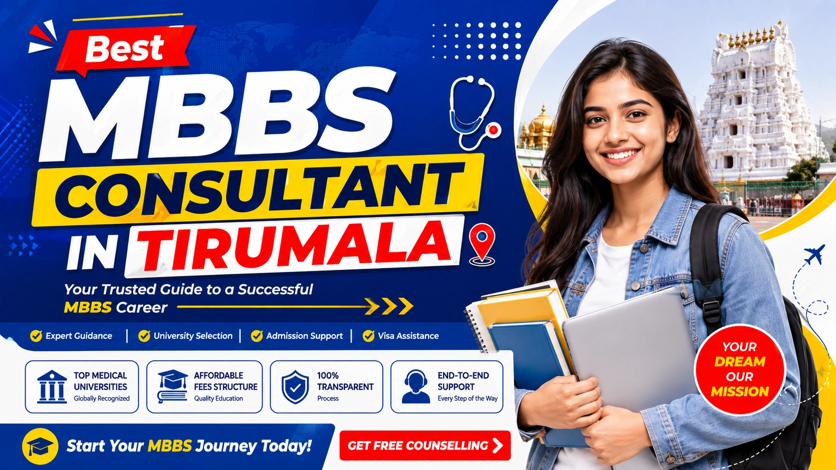 Best MBBS Abroad Consultant in Tirumala