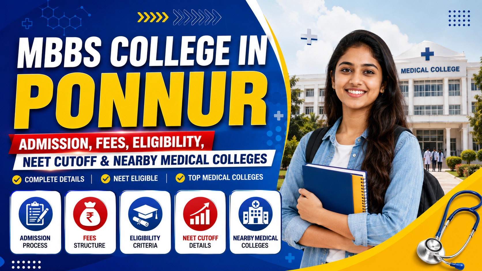 MBBS College in Ponnur: Admission, Fees, Eligibility, NEET Cutoff & Nearby Medical Colleges