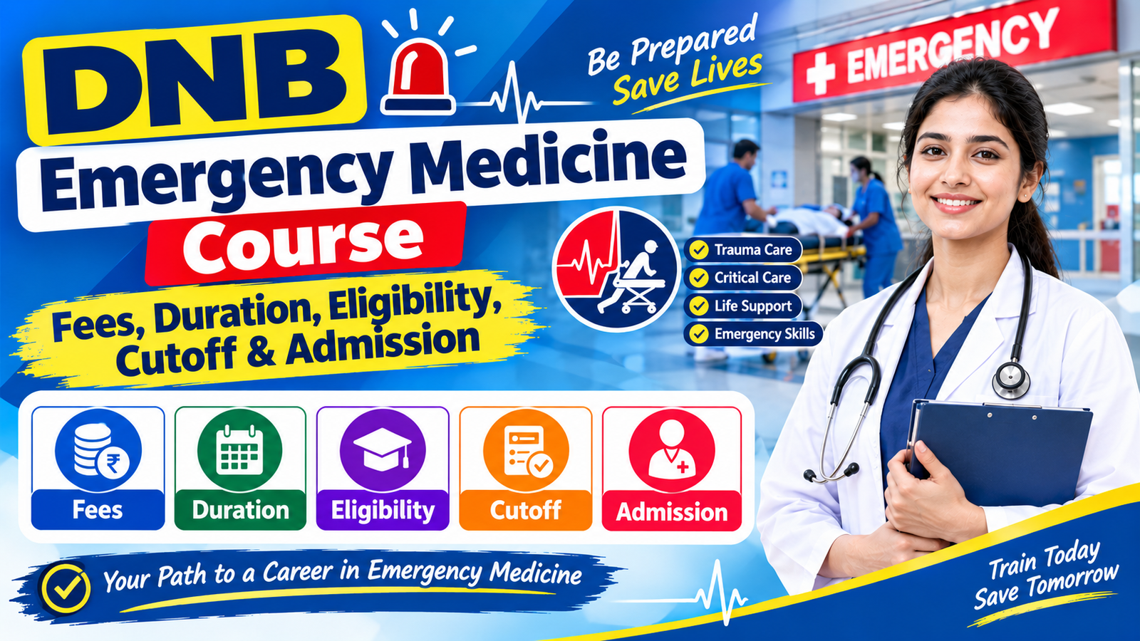 DNB Emergency Medicine Course: Fees, Duration, Eligibility, Cutoff & Admission